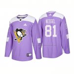 Maillot Hockey Pittsburgh Penguins Phil Kessel Authentique 2018 Fights Cancer Volet
