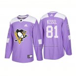 Maillot Hockey Pittsburgh Penguins Phil Kessel Authentique 2018 Fights Cancer Volet