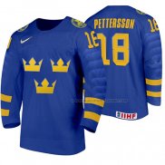 Maillot Hockey Suecia Marcus Pettersson Exterieur 2020 Iihf World Junior Championships Bleu