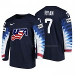 Maillot Hockey USA Derek Ryan 2018 Iihf World Championship Joueur Noir