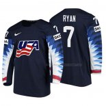 Maillot Hockey USA Derek Ryan 2018 Iihf World Championship Joueur Noir