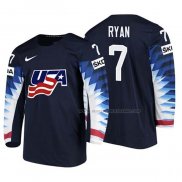 Maillot Hockey USA Derek Ryan 2018 Iihf World Championship Joueur Noir