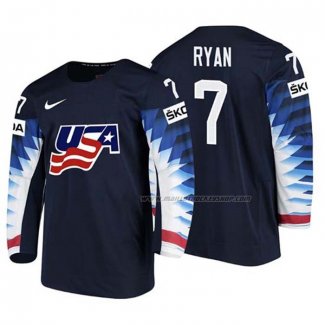 Maillot Hockey USA Derek Ryan 2018 Iihf World Championship Joueur Noir