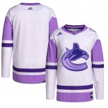 Maillot Hockey Vancouver Canucks Blank Practice Authentique 2018 Fights Cancer Blanc Volet