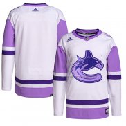 Maillot Hockey Vancouver Canucks Blank Practice Authentique 2018 Fights Cancer Blanc Volet