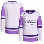 Maillot Hockey Washington Capitals Blank Practice Authentique 2018 Fights Cancer Blanc Volet