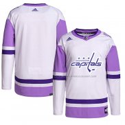 Maillot Hockey Washington Capitals Blank Practice Authentique 2018 Fights Cancer Blanc Volet